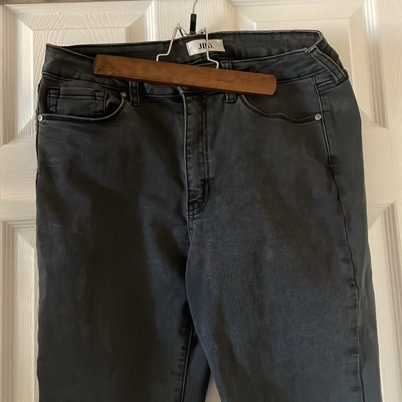 Just Black Denim faded washed black fringe frayed jeans - Picture 3 of 8